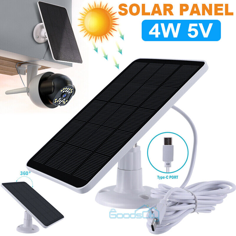 nytt Solcellepanel for USB Power CCTV Kamera Sikkerhetskamera Batterilader Utendørs 4W 5V