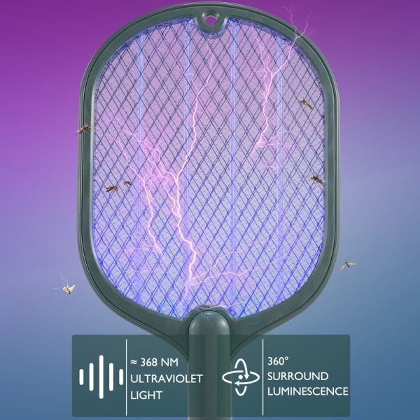 nye Raqueta Electrica Para Matar Moscas Y Mosquitos Matamoscas Con Luz LED Indicador