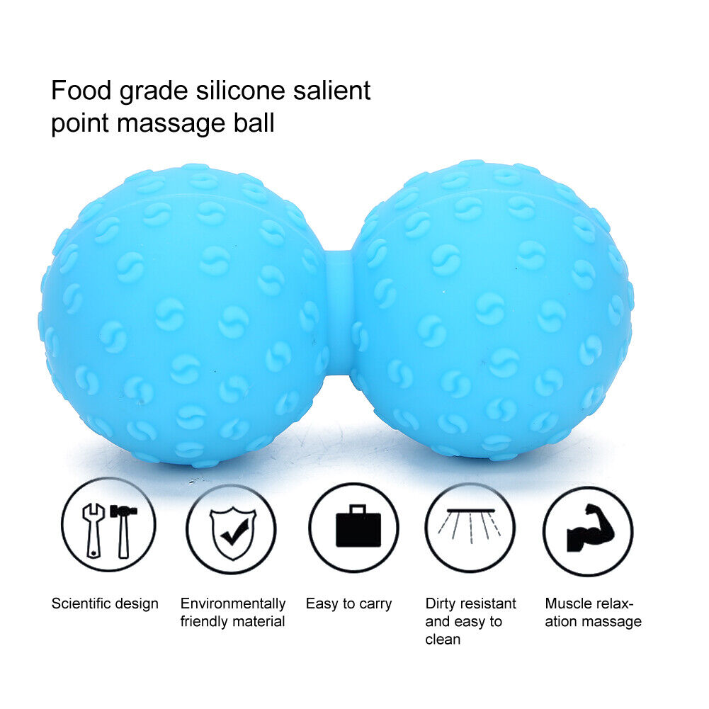 new Double Massage Ball Back Shoulder Release Deep Tissue Massage Ball(Blue ) HGF koeek - KOEEK