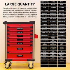 new Magnetic Tool Box Organization Labels,Tool Chest Organizer 4 x 1 inch, Black 07FC0E-D4 - KOEEK