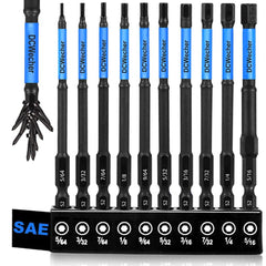 new 10-Piece Impact Allen Key Drill Bit Set - Hex Bits 4 inch 10 Pieces (SAE) 07FC0E-D4 - KOEEK