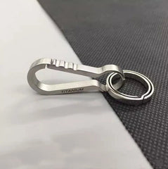 EDC Titanium Alloy CNC Carabiner Snap Keychain with Key Ring Hanging Accessories 07FC0E-D4 - KOEEK