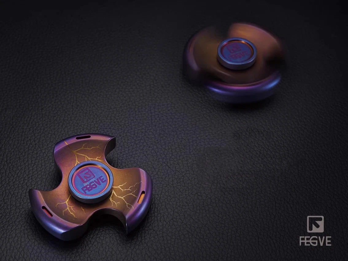 FEGVE Tri Fidget Hand Spinner Triangle Titanium Alloy Finger focus Toy EDC 07FC0E-D4 - KOEEK