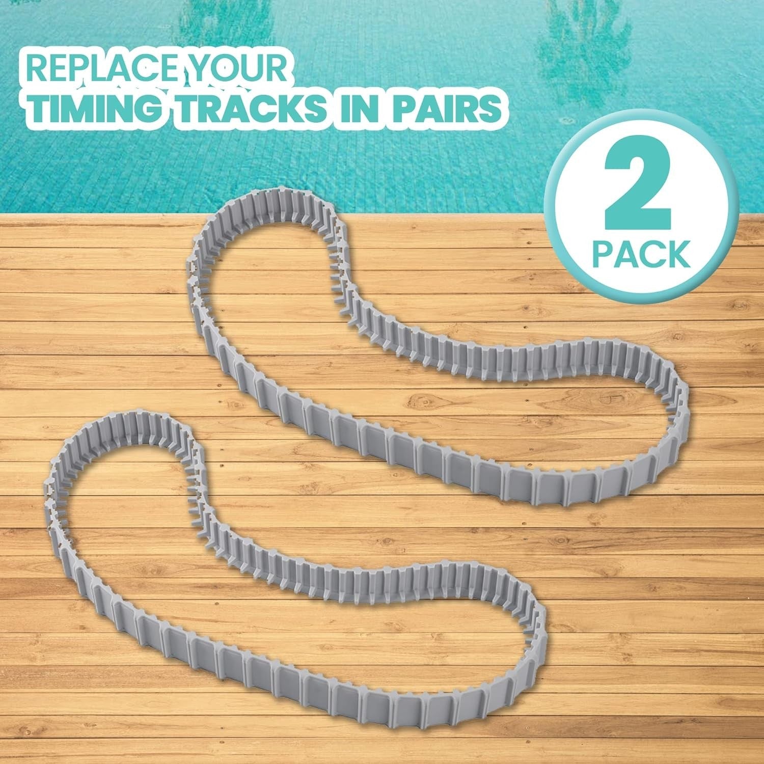 new (2 Pack) Replacement Gray Tracks for Maytronics Dolphin 9983152-R2, 07FC0E-D4 - KOEEK