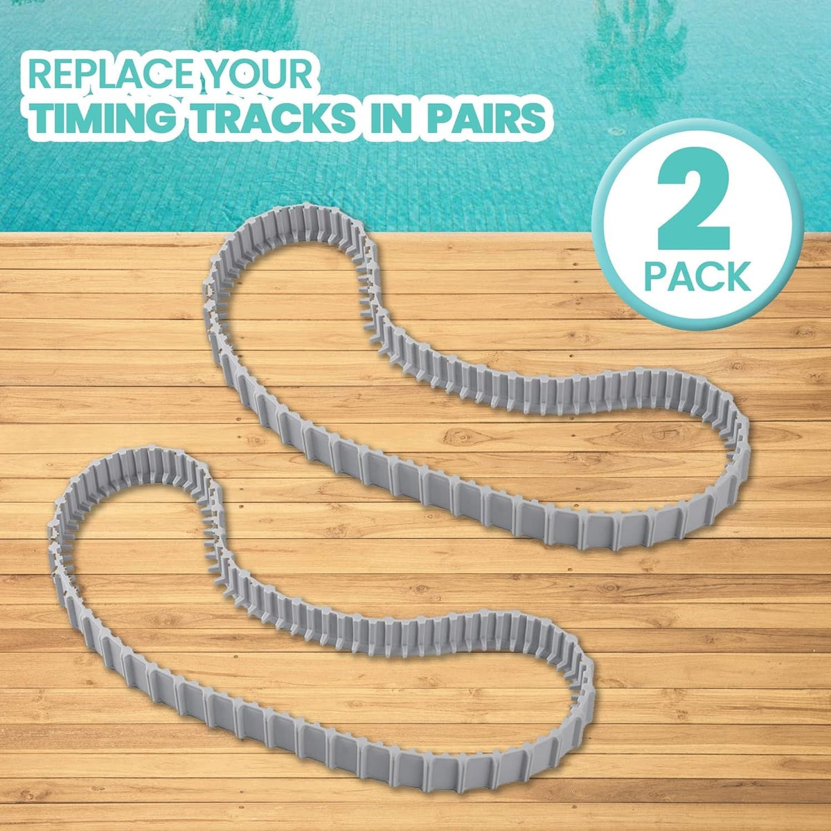 new (2 Pack) Replacement Gray Tracks for Maytronics Dolphin 9983152-R2, 07FC0E-D4 - KOEEK