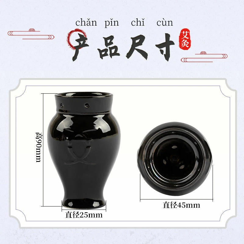 1pc Eye Face Ceramic Moxibustion Cup Moxa Box Gua Sha Massage Mugwort Tool艾灸艾条艾草 07FC0E-D4 - KOEEK
