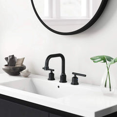 Two-Handle Widespread 8-Inch Bathroom Faucet Black 360 Degree Swivel 07FC0E-D4 - KOEEK