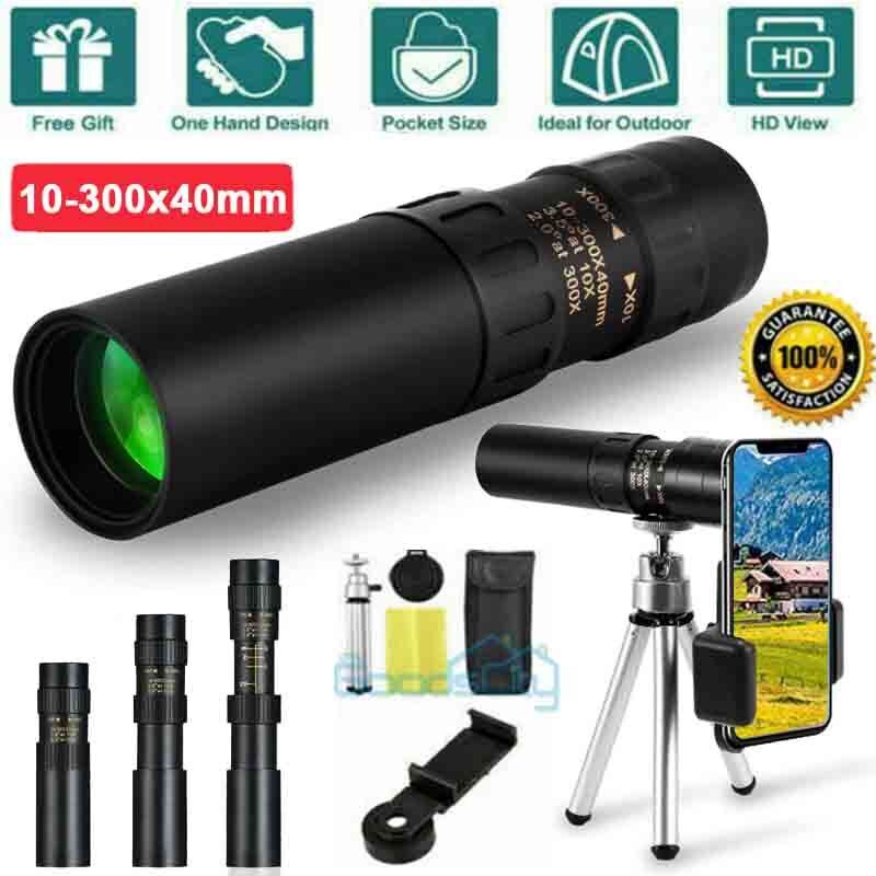 High Power 10-300X40mm Monocular Binoculars with Tripod