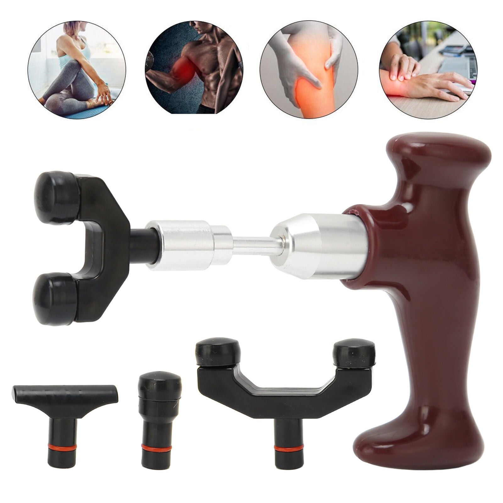 new T Shape Deep Tissue Massage Tool Ergonomic Pain Relief Muscle Massage Gun Fo ABE koeek - KOEEK