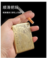 Brass Metal Cigarette Case 20 Holder Vintage Design Slim Portable Moisture Proof 07FC0E-D4 - KOEEK