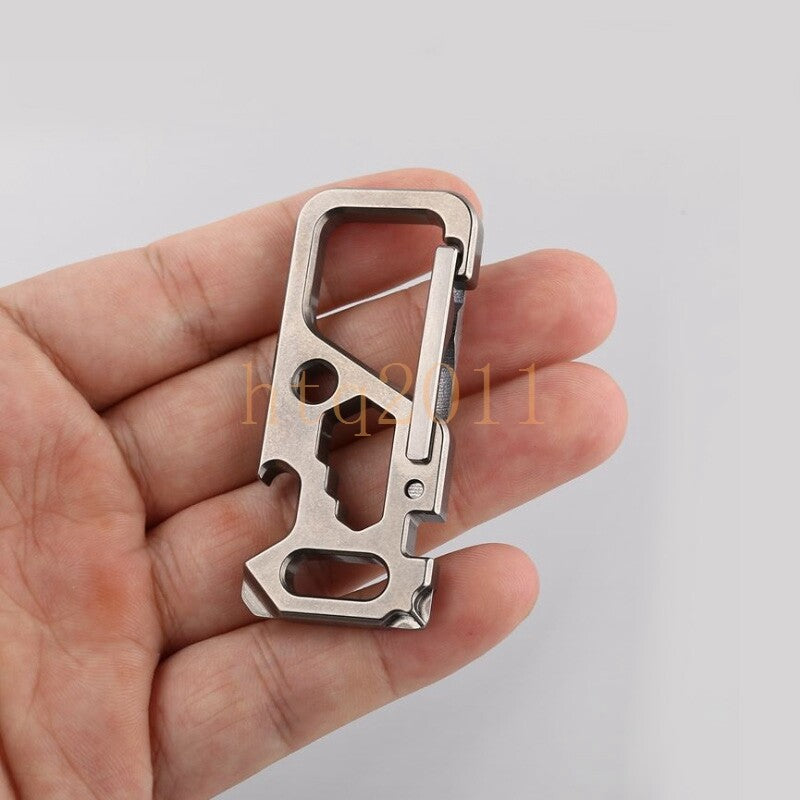 TC4 Titanium Alloy Car Keychain Outdoor Carabiner Bottle Opener EDC Multi-Tools 07FC0E-D4 - KOEEK
