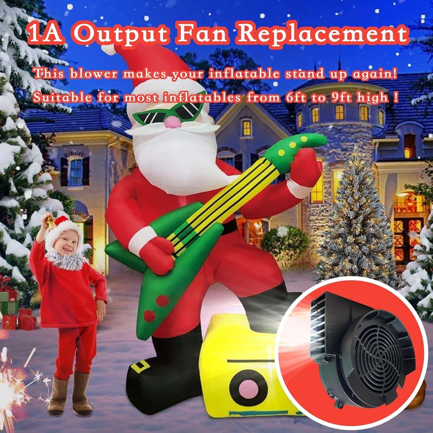 new Replacement 1A Air Blower for Halloween Inflatables, Christmas Yard Black