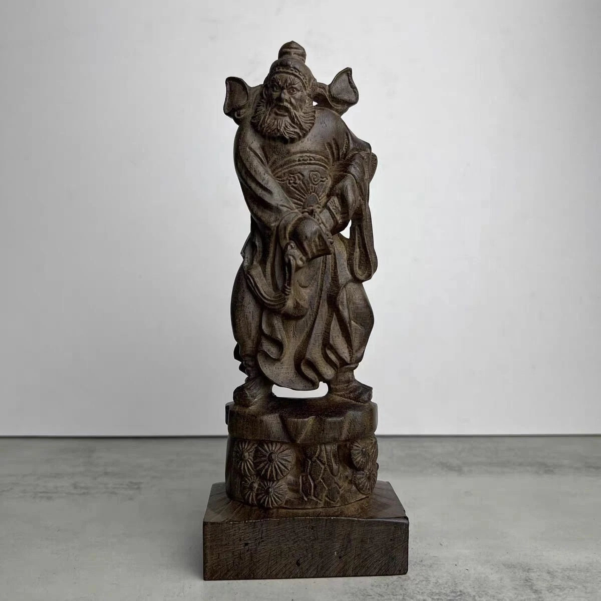 Vietnam Nha Trang Agarwood Zhong Kui Figurine 20cm Wood Carving Home Decor 07FC0E-D4 - KOEEK