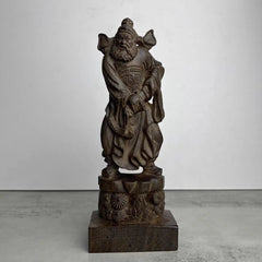 Vietnam Nha Trang Agarwood Zhong Kui Figurine 20cm Wood Carving Home Decor 07FC0E-D4 - KOEEK