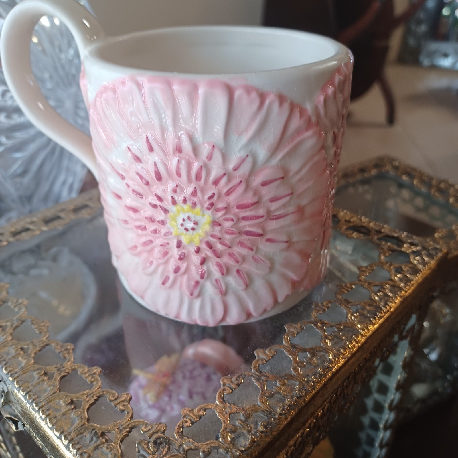 ANTHROPOLOGIE LILYPAD FLORAL MUG ANTHROPOLOGIE MUG ANTHROPOLOGIE CUP 💕BEAUTIFUL ANTHROPOLOGIE - KOEEK