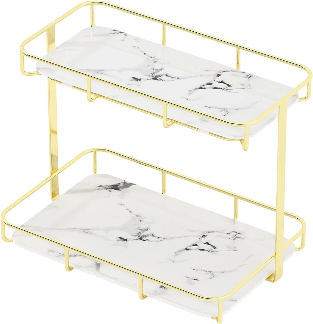 Bathroom Organizer Countertop Makeup Organizer Stainless Steel Gold Shelf 07FC0E-D4 - KOEEK