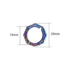 3PCS Outdoor EDC Mini Coloful Titanium Alloy Keychain Concise Octagon Key Ring 07FC0E-D4 - KOEEK