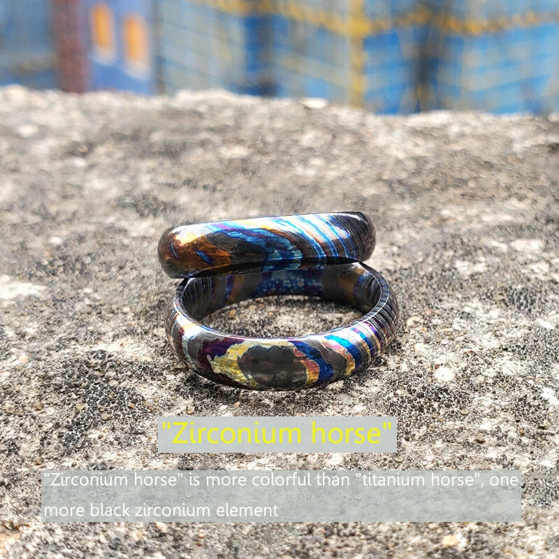 EDC Superconductor Ring Metal Pendant Meteorite Pattern Wood Grain Metal Ring 07FC0E-D4 - KOEEK