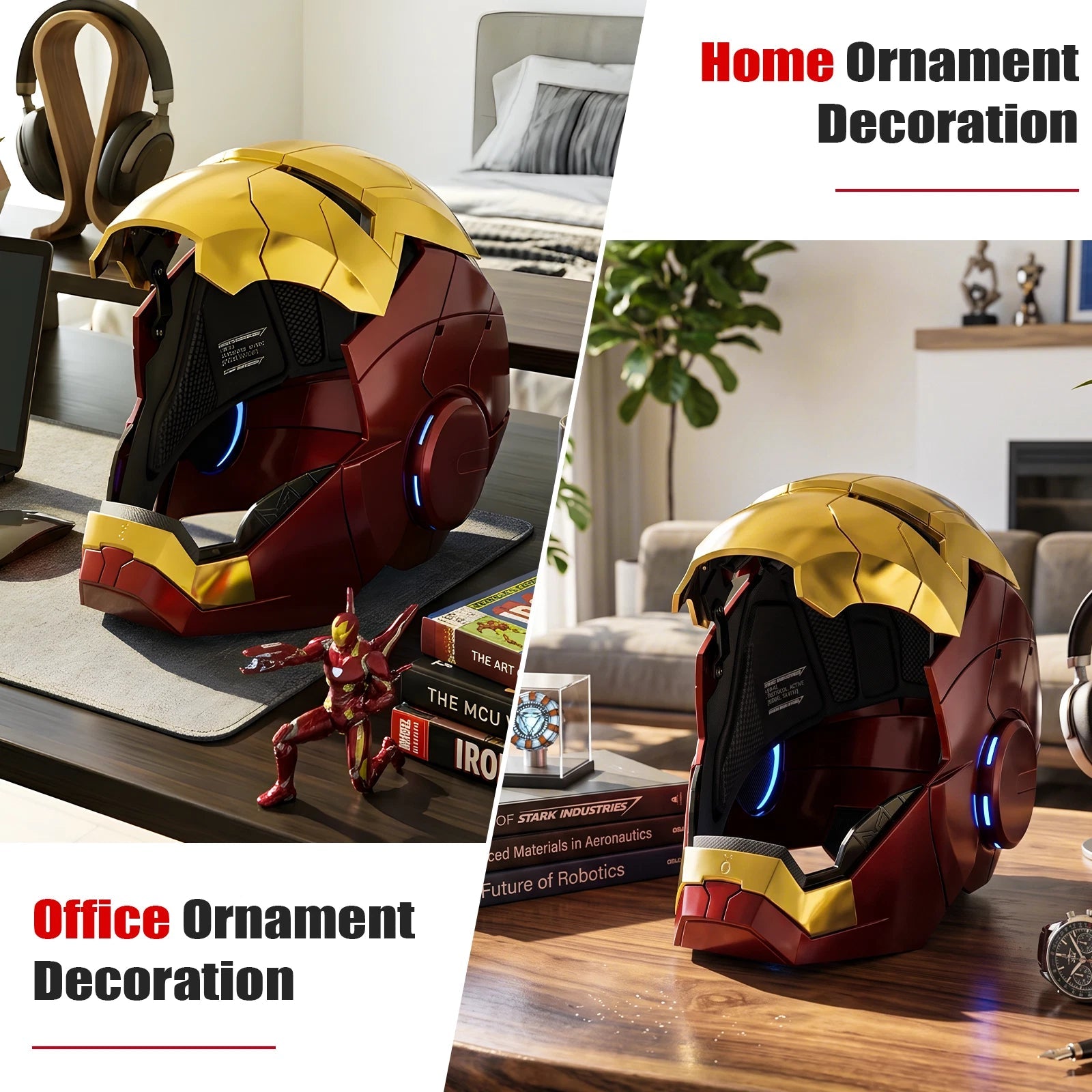 Iron Man MK5 Helmet 1:1 Wearable Voice Remote Touch Control LED Cosplay 07FC0E-D4 - KOEEK