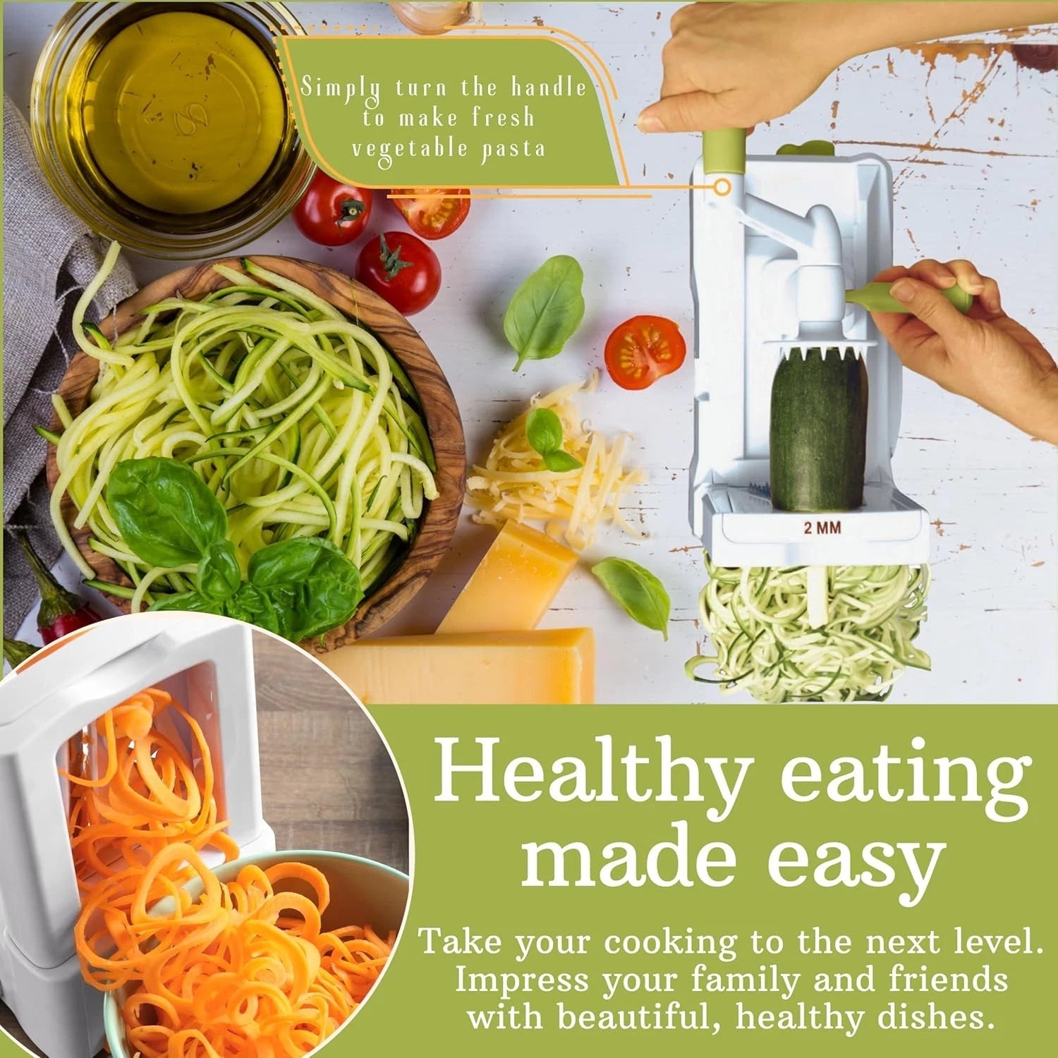 5-blade vegetable spiral slicer: the most powerful and heavy-duty spiral slicer 07FC0E-D4 - KOEEK