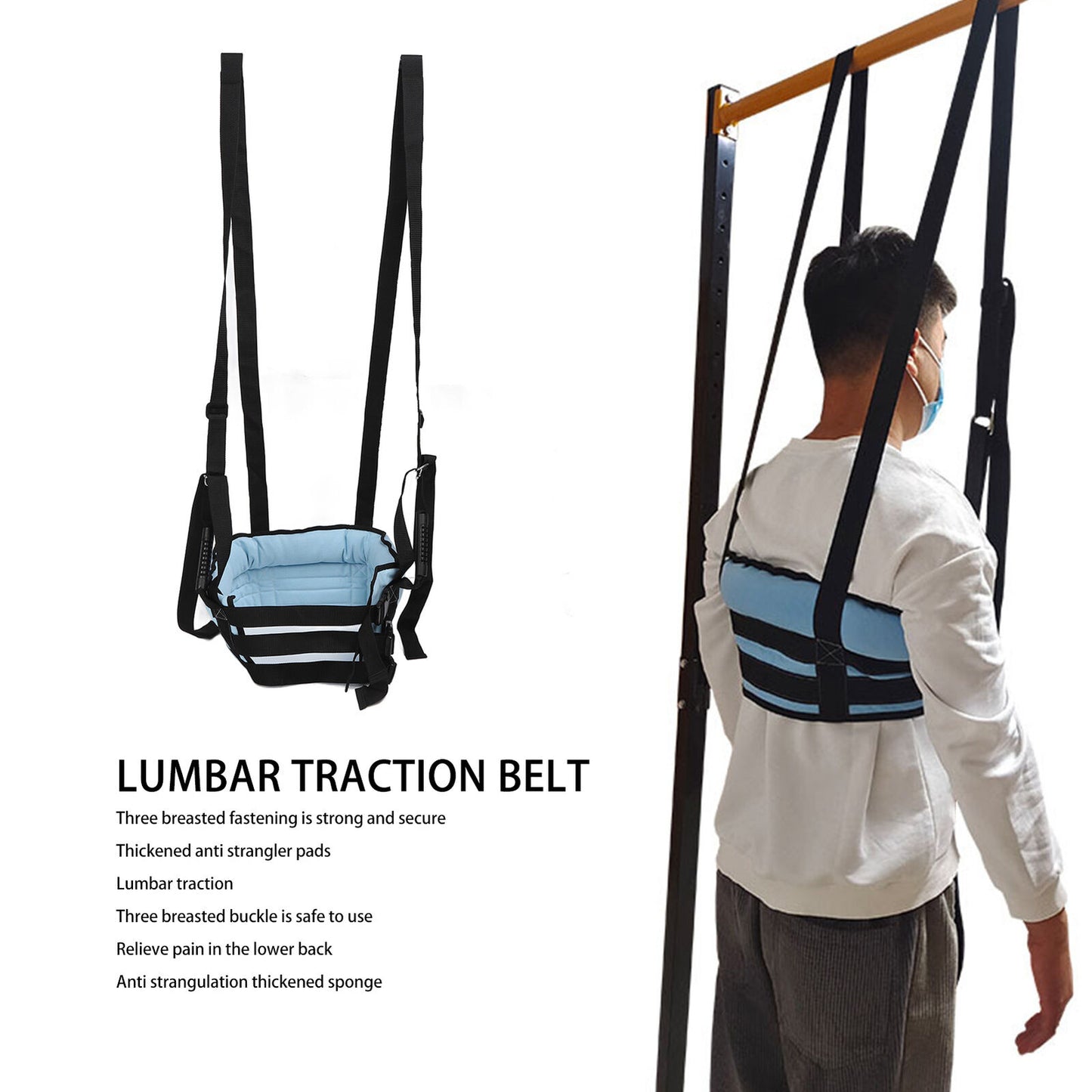 new Back Stretcher Lumbar Traction Device Hanging Fixed Spine Decompression Belt koeek - KOEEK