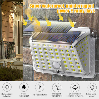 new Solar Security Lights 4 Head 90000LM Motion Sensor Lights Adjustable Flood Light