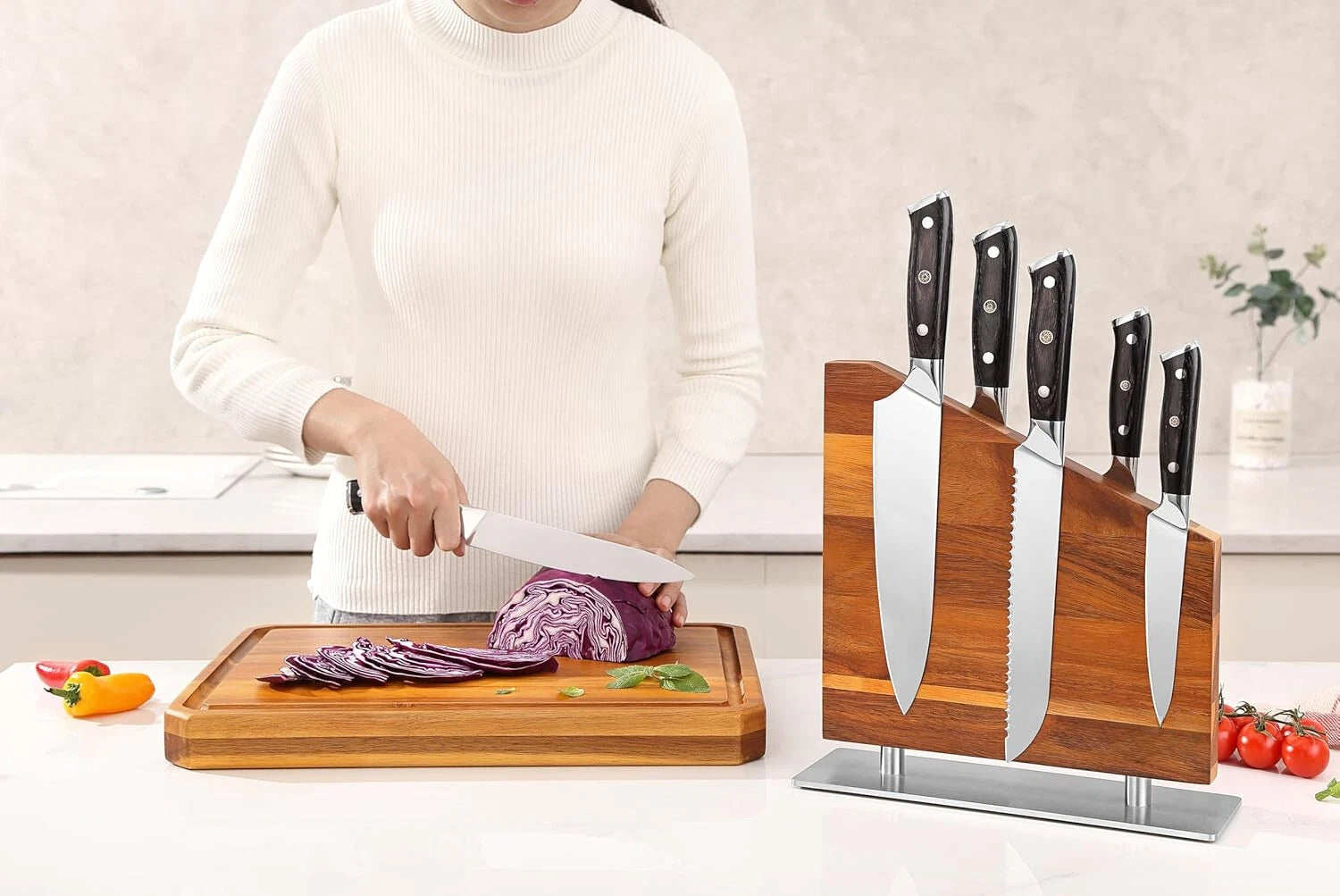 Magnetic knife block (without knife), magnetic universal holder, knife holder 07FC0E-D4 - KOEEK
