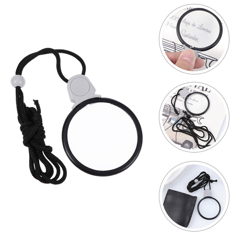 new 2Pcs Handheld 10x Magnifier Necklace Magnifiers Magnifying Monocle Necklace koeek - KOEEK