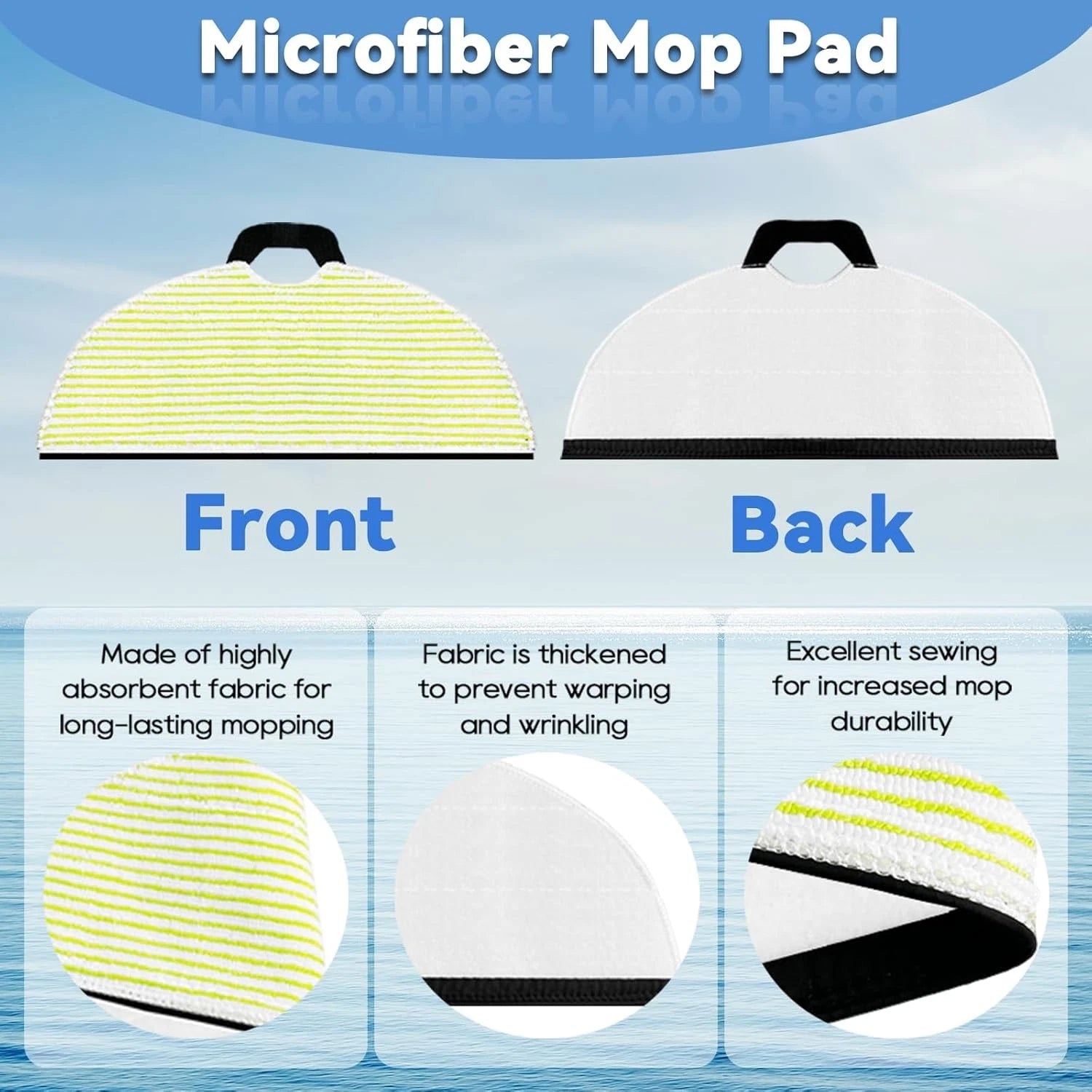 8 replacement mop pads, spare parts and accessories for vacuum cleaner models 07FC0E-D4 - KOEEK