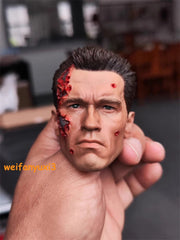 Terminator T800 Arnold Battle Damage Version Head Sculpt for 1/4 Action Figure 07FC0E-D4 - KOEEK