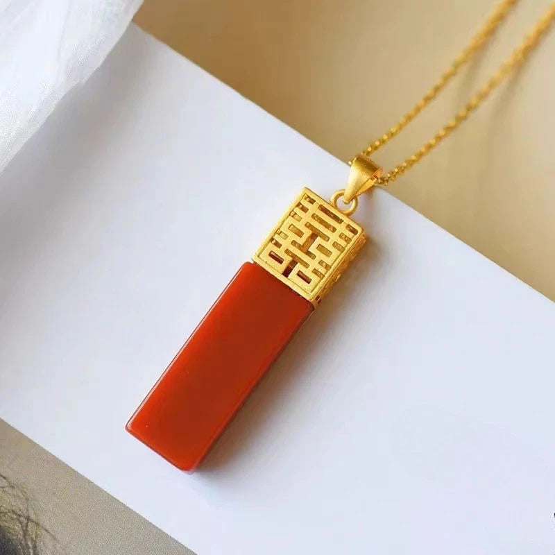 1Pc Classical Retro Pendant Double Happiness Sweater Chain Cheongsam Jewelry 07FC0E-D4 - KOEEK