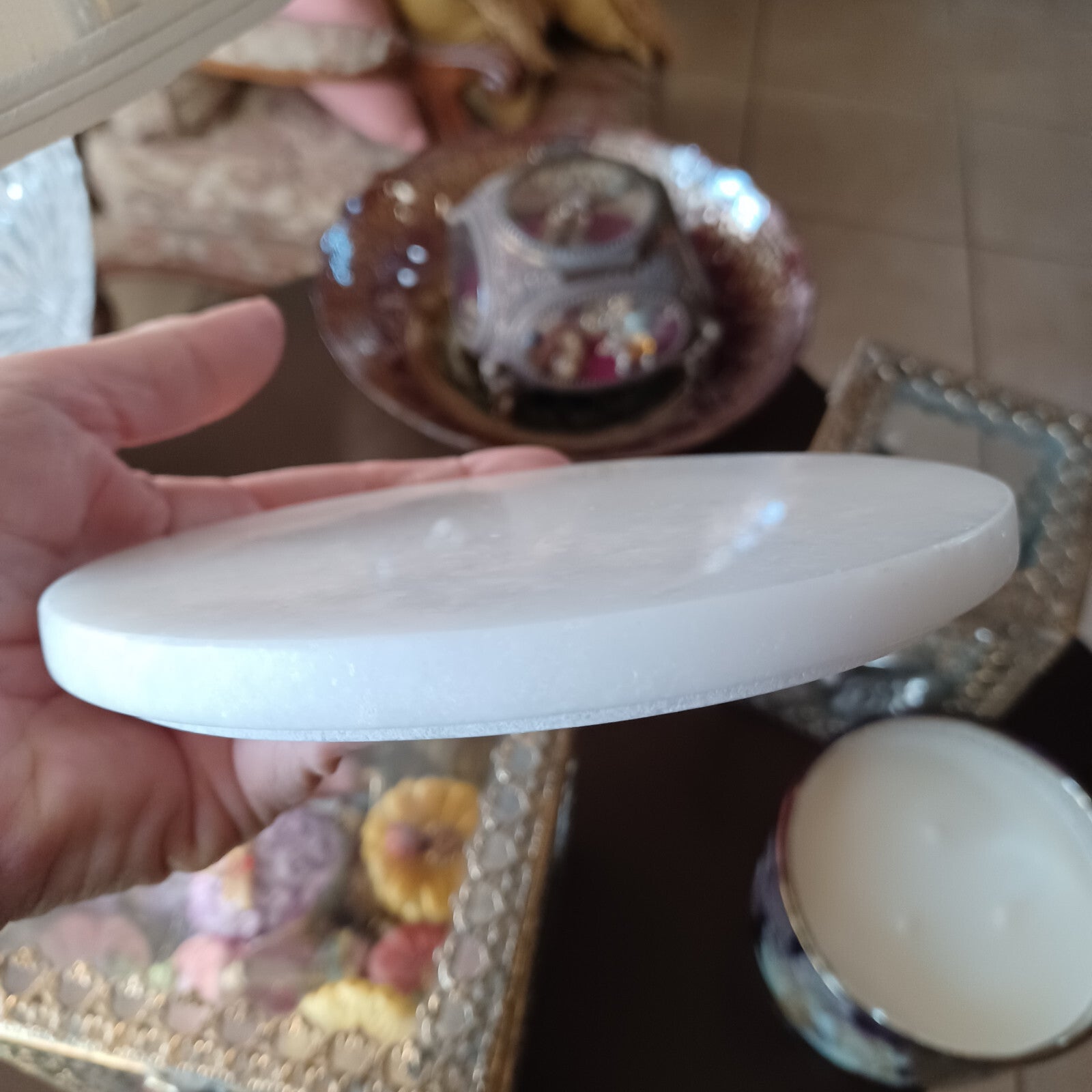 ANTHROPOLOGIE CANDLE ADA FLORAL SUEDED ROSE MERCURY GLASS CANDLE HUGE 23.03 OZ ANTHROPOLOGIE - KOEEK