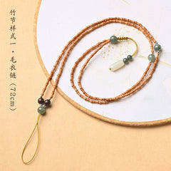Bamboo Bead Necklace Pendant Cord Chain Adjustable Phone Lanyard Strap 07FC0E-D4 - KOEEK