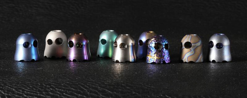 EDC TC4 Titanium Alloy Ghost Pendant Keychain Necklace DIY Lanyard Beads Gift 07FC0E-D4 - KOEEK