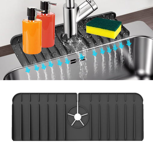 Silicone Faucet Mat Kitchen Sink Splash Guard Slip Drain Pad Water Catcher Tray