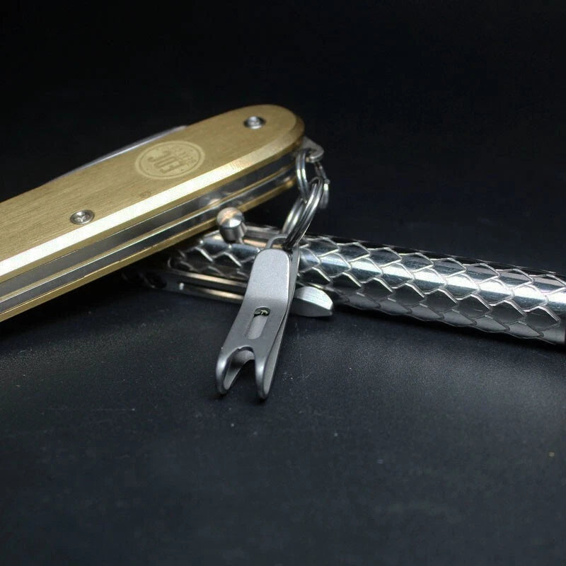 EDC Mini Titanium Alliy Portable Pocket Clip with Key Ring Universal Accessories 07FC0E-D4 - KOEEK