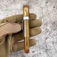 1PC EDC Imported PEI Amber Fountain Pen Octagonal Portable Office Business Pen 07FC0E-D4 - KOEEK