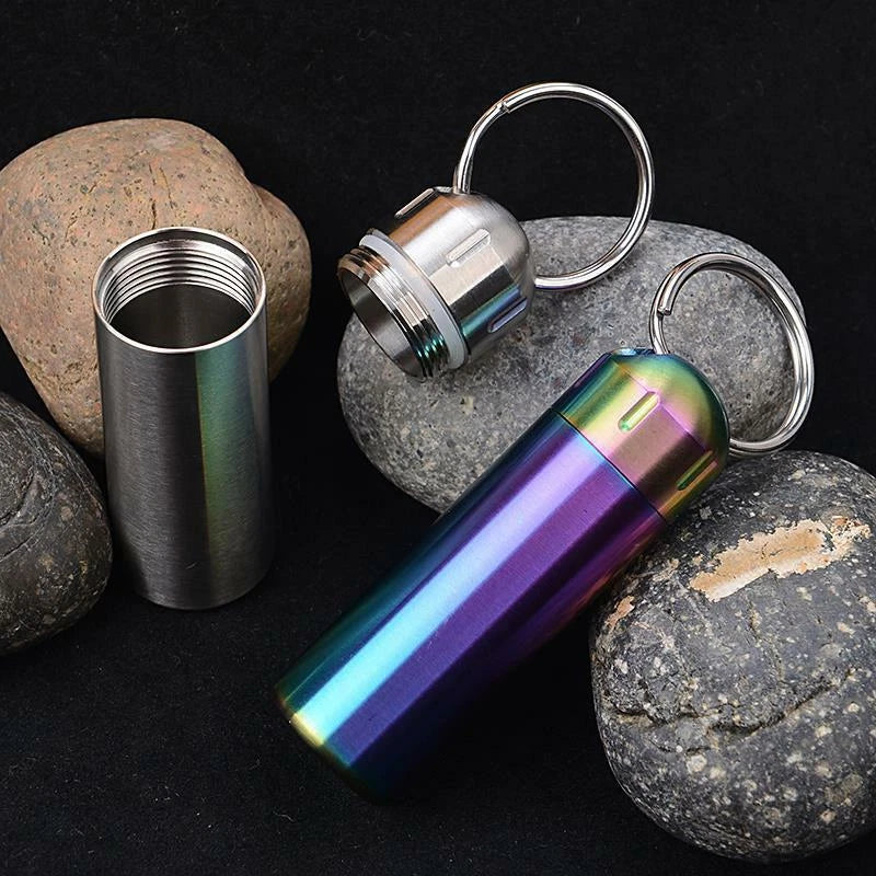 Solid Brass Outdoor Camping Survival EDC Multi Tool Waterproof Medicine Pill Box 07FC0E-D4 - KOEEK