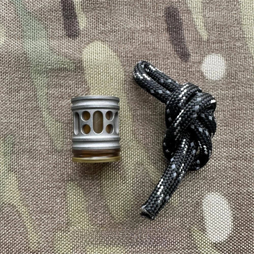 1PC Titanium PEI Knife Lanyard Bead Keychain Paracord Pendant Detachable EDC DIY 07FC0E-D4 - KOEEK