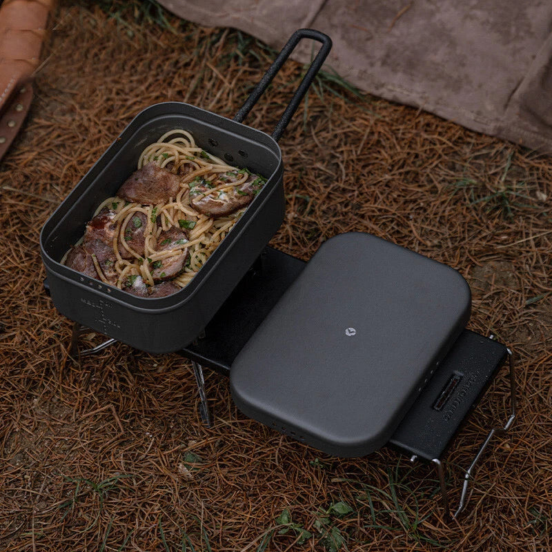 1.3L Camping Outdoor Hard Aluminium Oxide Meal Box Mess Tin Hiking Cookware 07FC0E-D4 - KOEEK