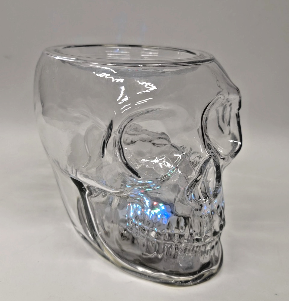 ! Bath & Body Works Halloween GLASS LIGHT-UP SKULL Pedestal for 3-wick BATH & BODY WORKS - KOEEK