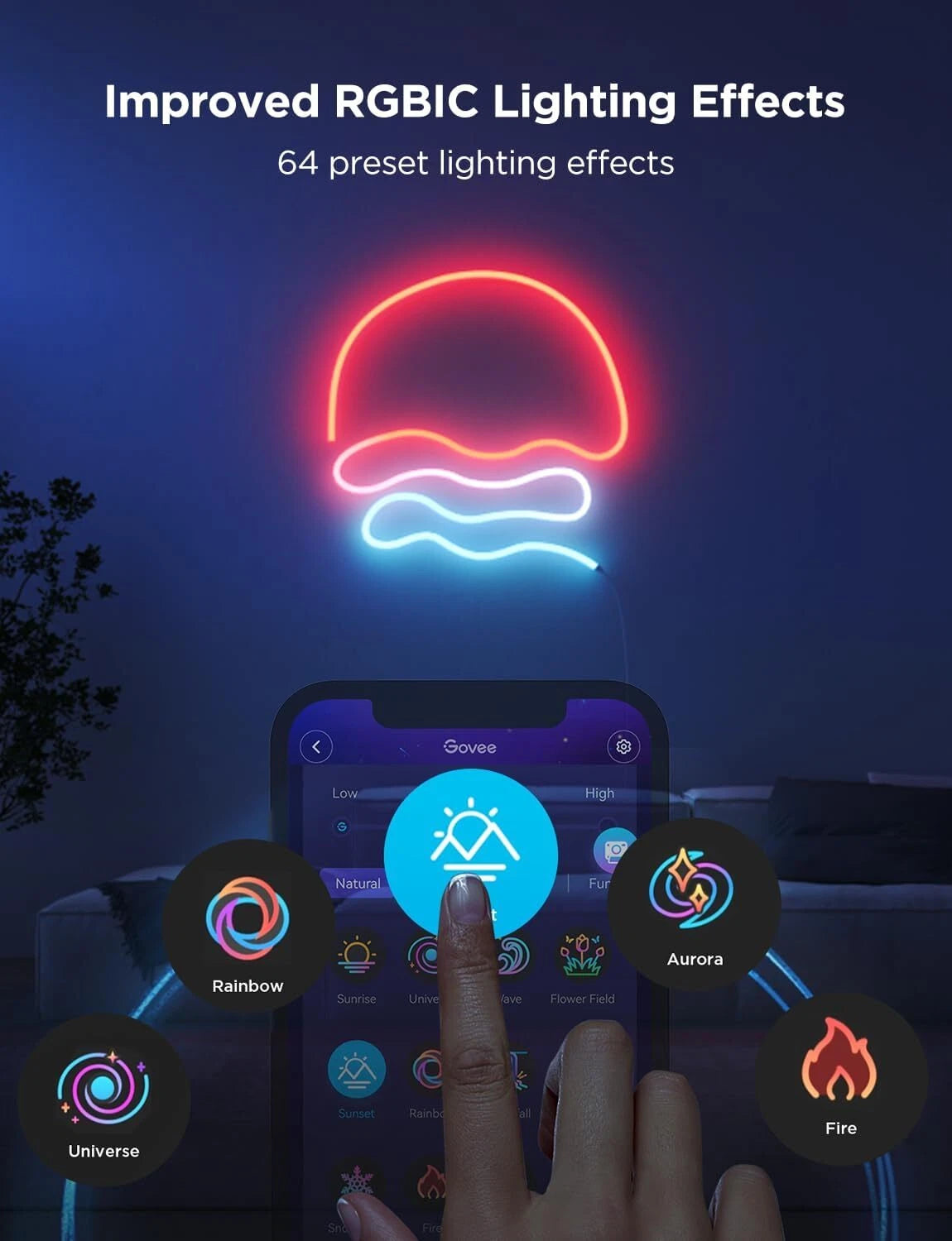 Neon, LED Smart Neon Rope Light , Softer Material, 9.8 Feet, White 07FC0E-D4 - KOEEK