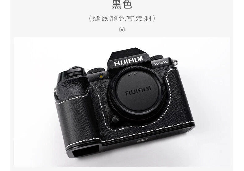 Half Case For Fujifilm XS10 X-S10  Handmade Leather Camera Cover Kontice KONTICE - KOEEK