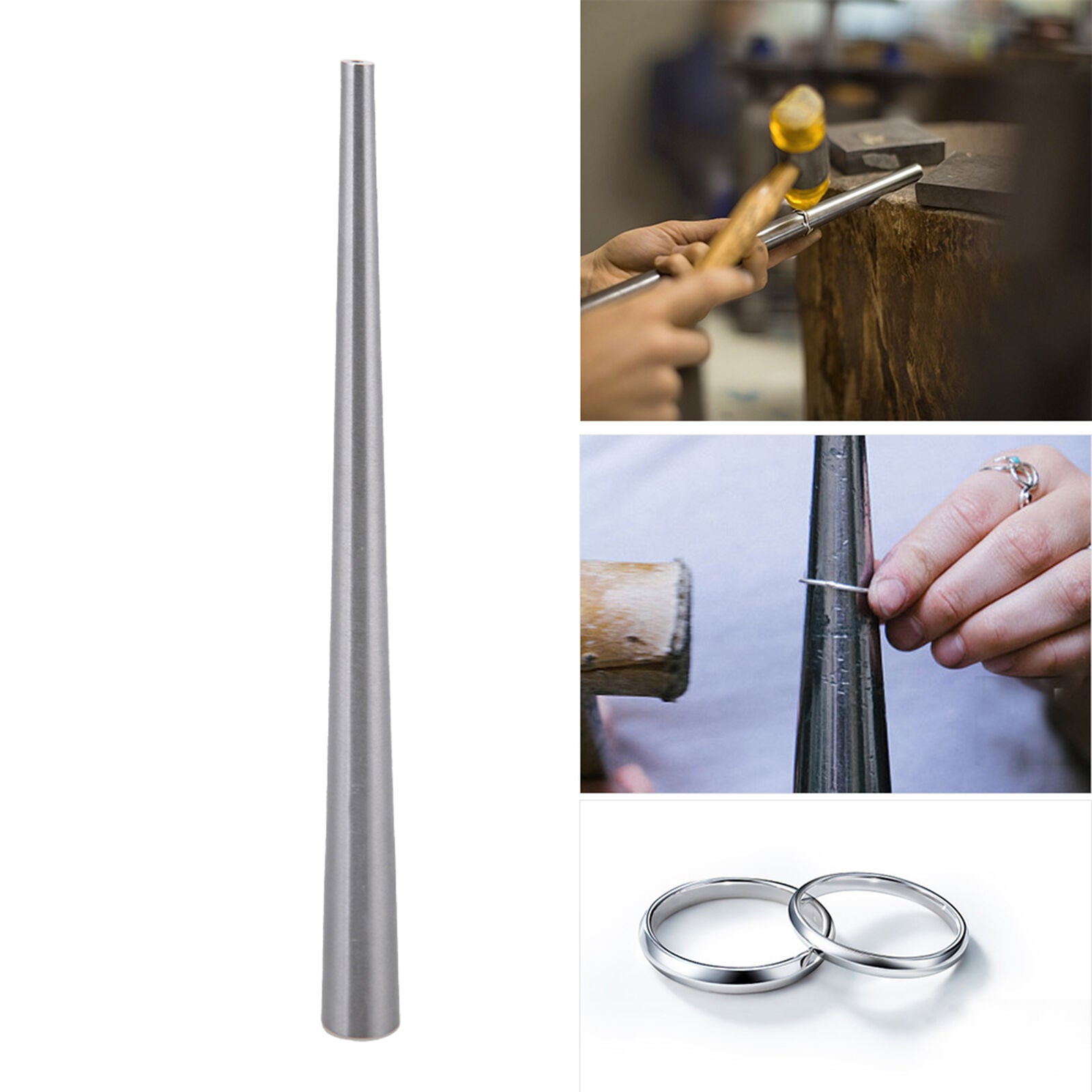 new Stainless Steel Ring Enlarger Stick Mandrel Sizer Tool For Jewelry Making Ri HGF koeek - KOEEK