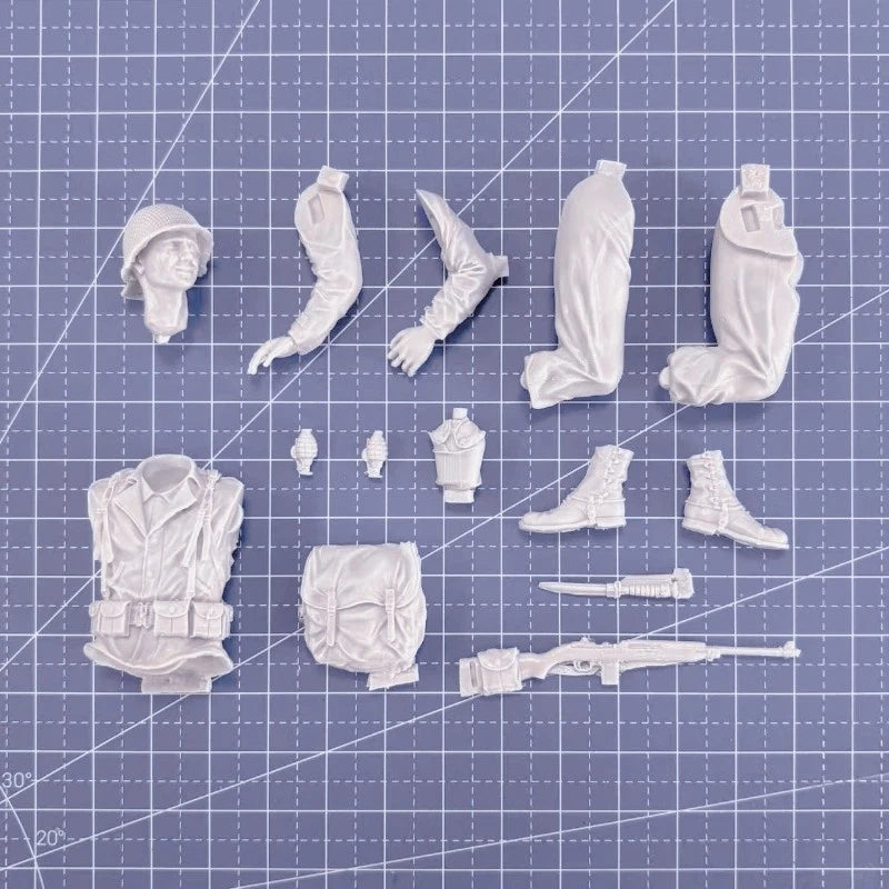 1/16 Resin Figure Model Kit WWII US Army Gunner Unassembled Unpainted 07FC0E-D4 - KOEEK