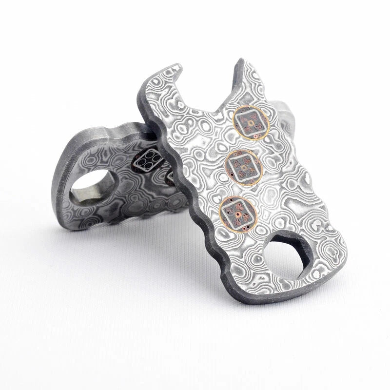 Outdoor Damascus Steel Multi Tool EDC Card Keychain Fashion Necklace Opener MP20 07FC0E-D4 - KOEEK