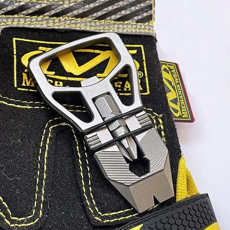 Titanium Alloy Keychain Pry Bar Crowbar Bottle Opener Outdoor Multi EDC Tools 07FC0E-D4 - KOEEK