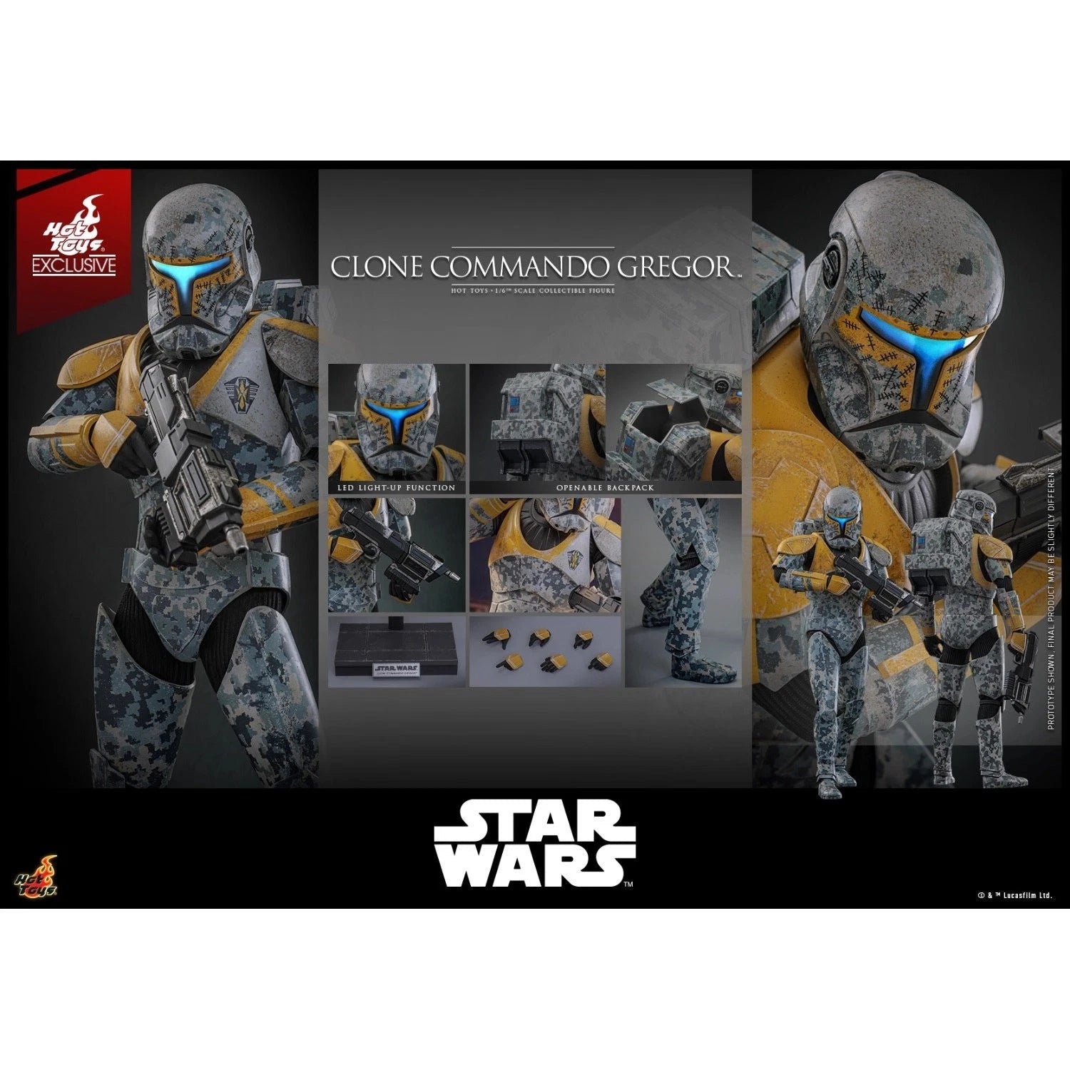 Hot Toys TMS155 1/6 Clone Commando Gregor 12 inch Collectible Action Figure HOT_TOYS - KOEEK