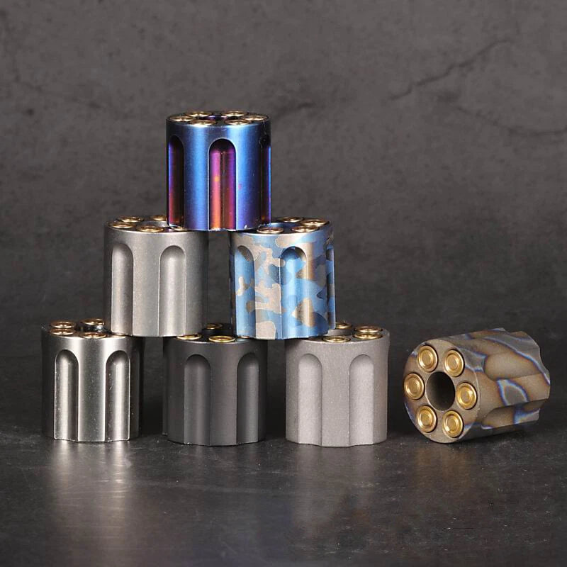 Titanium Revolver Magazine Shape Lanyard Bead Knife Paracord Pendant Detachable 07FC0E-D4 - KOEEK