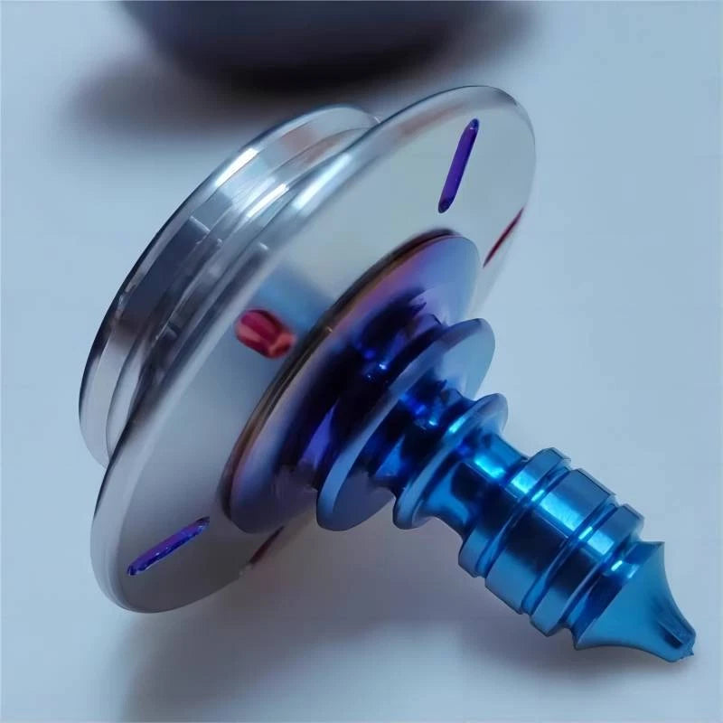 Titanium Stainless Steel Spinning Top Gyroscope EDC Desktop Fidget Toy Gift 07FC0E-D4 - KOEEK